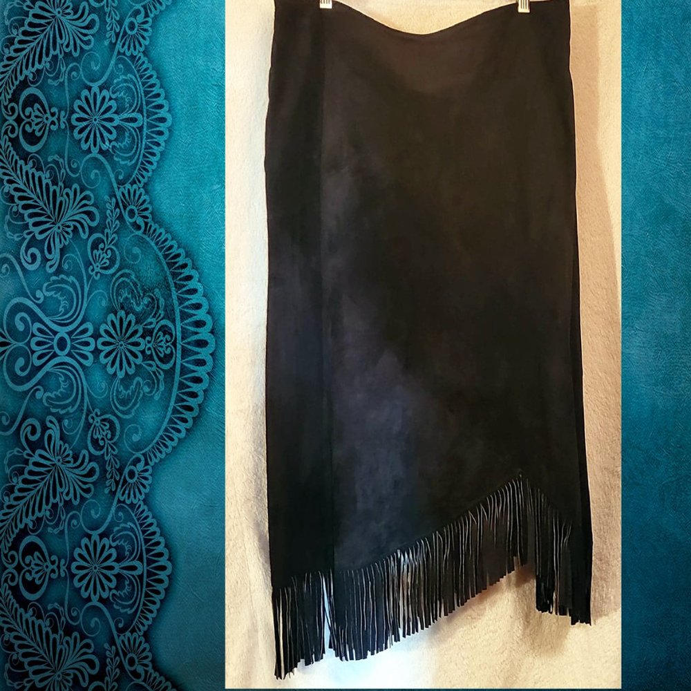 Pendleton Black Suede Western Style Skirt